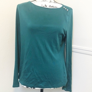 Talbots Longsleeve‎ Teal Top Size M